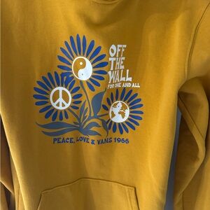 Vans Yellow Crewneck Sweater with Blue Graphic Design